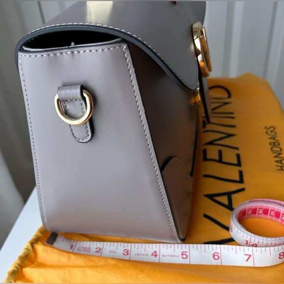 Valentino V Leather Satchel Handbag Purse Beige/Taupe Gaelle by Mario Valentino - Picture 5 of 11